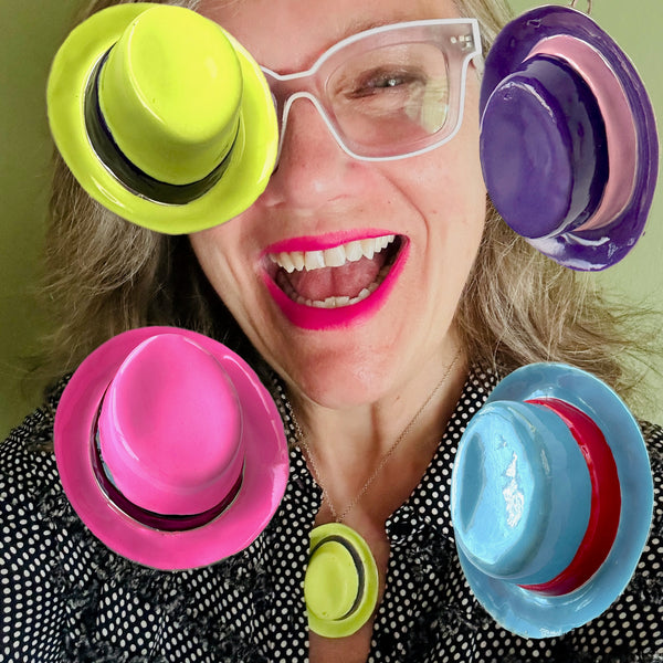 Hats ON! 1940 POP ART Fedora Hat Pendant