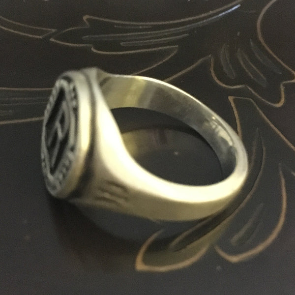Riff Raff's "R" Vintage Finish Sterling Silver Signet Ring as worn by Reeve Carney (Penny Dreadful) in Fox's Rocky Horror Picture Show