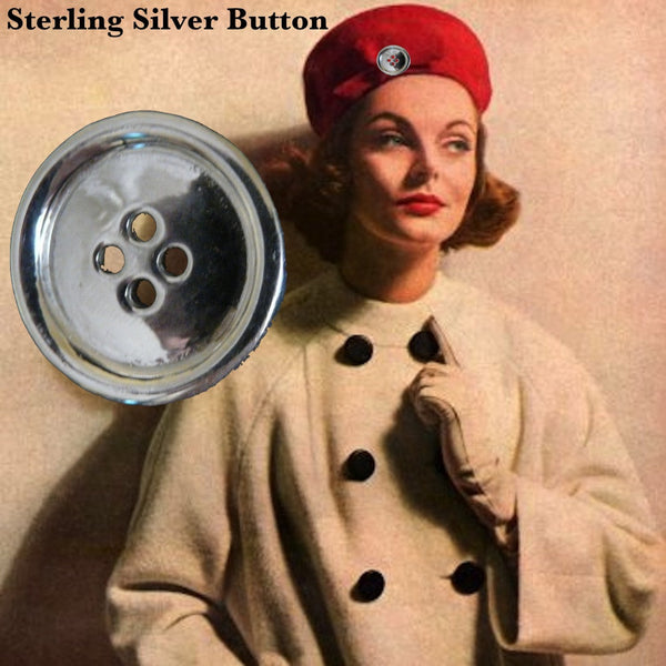 Sterling Silver Button Charm-