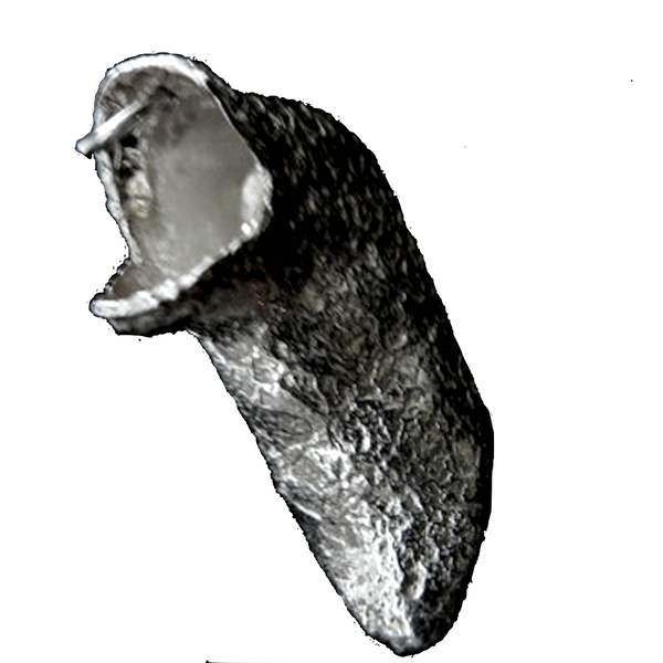 Close up details of beautiful texture and 3D shot of large Elf Shoe Short Boot Charm Sterling Silver.This textured Elf Slipper Shoe is enough to make your toes curl! Straight from "I Dream of Jeannie", (and The North Pole!) this whimsical large charm has beautiful lines and nearly resembles the magic lamp, itself! Even if the shoe doesn't fit...you can still wear it! Equally fun as a single charm on a bracelet as it is around your neck! Sterling silver textured elf shoe 3D charm with turned up toe...a truly