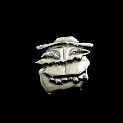 The fourth and final little pendant/pin  designed by my first son, when he was 8 years old and studying art at The Art Student's League in NYC...as part of his 8th birthday-to immortalize his artwork, which I have always loved! Now available for the world!    1-2/16" x 1-1/16" Hand made in the USA. Hand-signed.  Sterling Silver Silly Tooth Man Face based on the drawing of 8 year old Reeve Carney. Pendant or Pin.